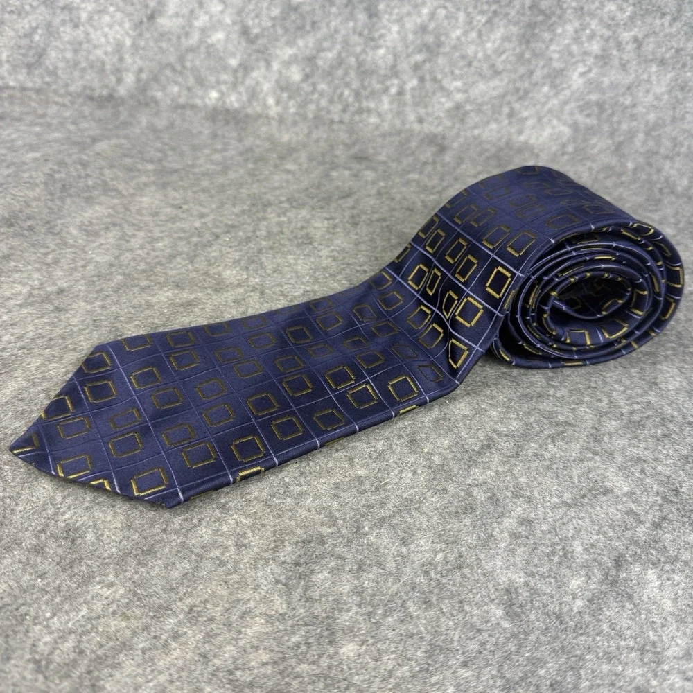 Ted Baker London Men's 100% Silk Blue And Gold Tie Tailored‎ In USA